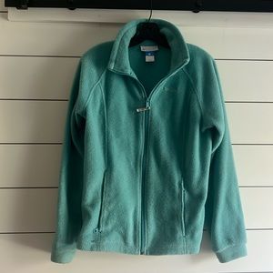 Columbia Sportswear Women's Fleece Full Zipper Jacket Size 18/20 Teal Blue
